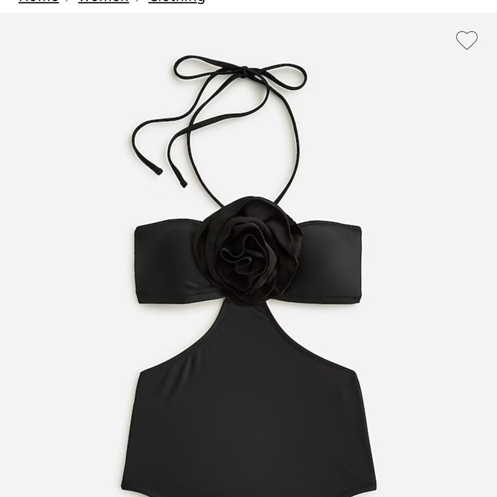 J. Crew Black Swimsuit with Floral Accent